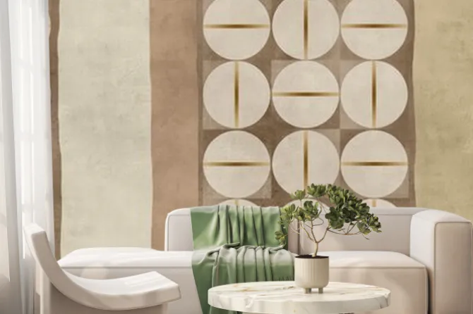 Fototapeta: Modern belge cement texture and geometric pattern