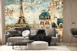 Fototapeta: Modułowy panel dekoracyjny z motywem wieży eiffla