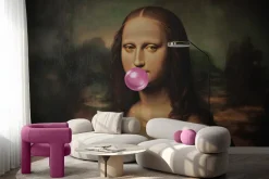Fototapeta: Mona lisa z gumą do żucia balonową
