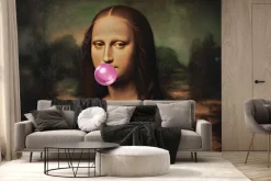 Fototapeta: Mona lisa z gumą do żucia balonową