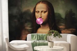 Fototapeta: Mona lisa z gumą do żucia balonową