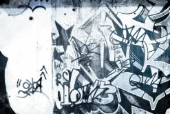 Fototapeta: Monochromatyczne graffiti na betonie