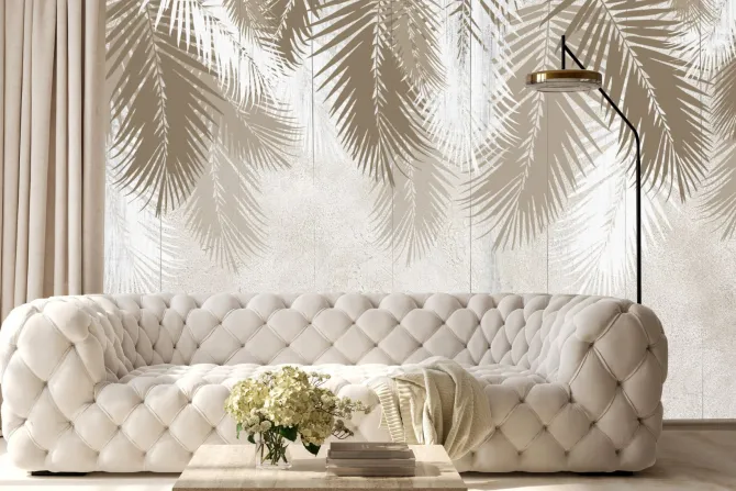 Fototapeta: Monochromatyczne liście palmowe