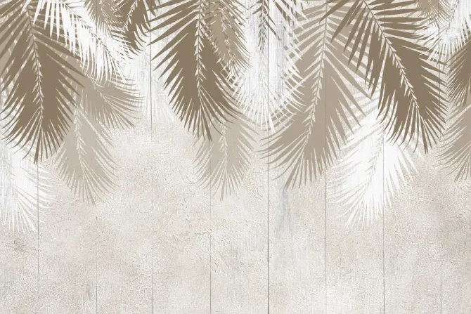 Fototapeta: Monochromatyczne liście palmowe