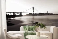 Fototapeta: Monochromatyczny krajobraz z mostem golden gate