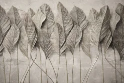 Fototapeta: Monochromatyczne liście 3d na betonie