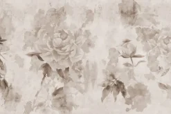 Fototapeta: Monochromatyczne kwiaty na betonie w stylu grunge