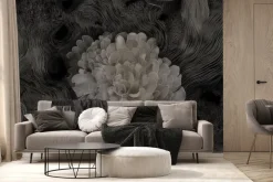 Fototapeta: Monochromatyczna kwiatowa abstrakcja w nowoczesnym stylu