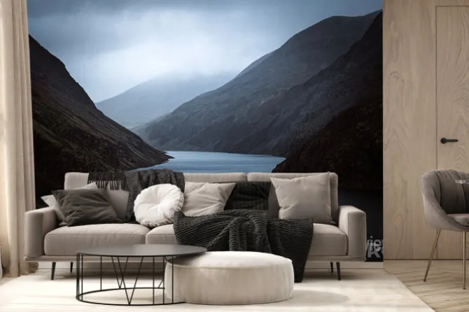 Fototapeta: Moody mountain landscape in norway