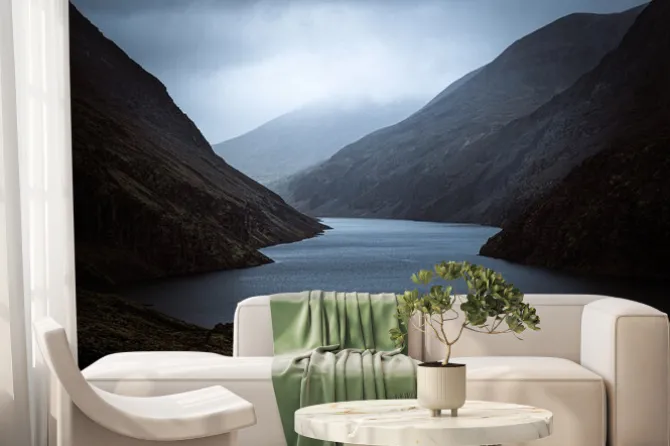 Fototapeta: Moody mountain landscape in norway