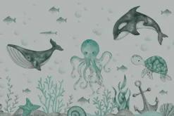 Fototapeta: Morski świat z rybami i ośmiornicą