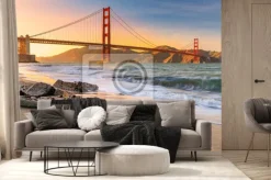 Fototapeta: Most w san francisco podczas zachodu słońca