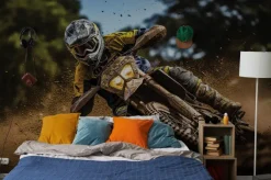 Fototapeta: Motocyklista jadący po piachu