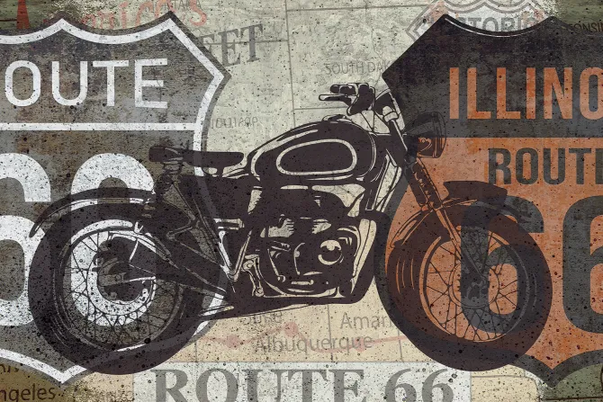 Fototapeta: Motor na ścianie z znakami kalifornii