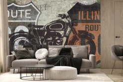 Fototapeta: Motor na ścianie z znakami kalifornii