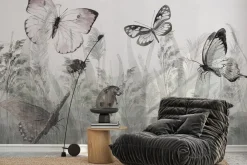 Fototapeta: Motyle i biedronka na letniej łące krajobraz z owadami i roślinami