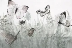 Fototapeta: Motyle i biedronka na letniej łące krajobraz z owadami i roślinami