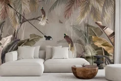 Fototapeta: Motyle i ptaki wśród kolorowych liści