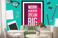 Fototapeta: Motywacja i inspiracja cytuję: "pracuj ciężko marzyć duży". modny