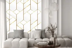 Fototapeta: Mozaika złote geometryczne linie