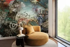 Fototapeta: Mural nowego jorku z żółtą taksówką