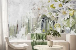 Fototapeta: Mural z białymi kwiatami lilii