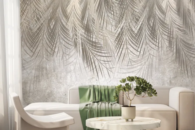 Fototapeta: Mural z jasnymi wiszącymi liśćmi