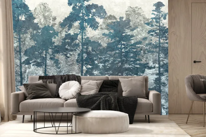 Fototapeta: Mural z sosnowym lasem