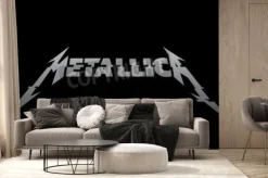 Fototapeta: Napis metallica na czarnym tle