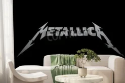 Fototapeta: Napis metallica na czarnym tle