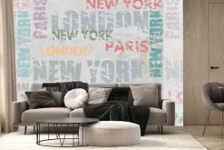 Fototapeta: Napisy londyn paryż i nowy jork