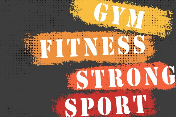 Fototapeta: Napisy sportowe na siłownie