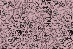 Fototapeta: Napisy w stylu graffiti na różowej ścianie