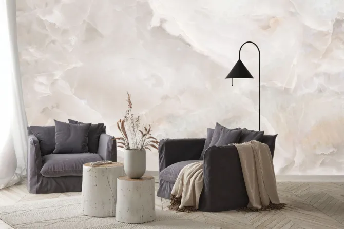 Fototapeta: Naturalna beżowa tekstura marmurowa