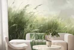 Fototapeta: Naturalny pejzaż zielone pole trawy spokojny widok przyrody