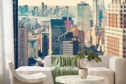 Fototapeta: New york city skyline o zachodzie słońca