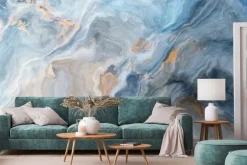 Fototapeta: Niebieska akwarela imitująca marmur