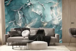 Fototapeta: Niebieski marmur ze srebrzeniem