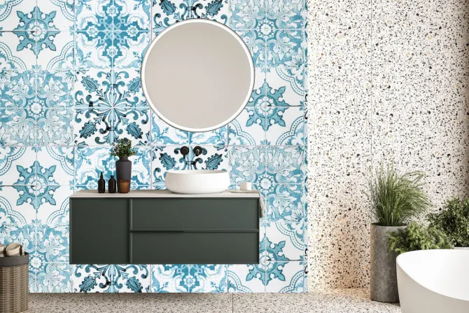 Fototapeta: Niebieskie ornamenty vintage