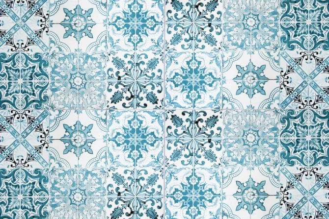 Fototapeta: Niebieskie ornamenty vintage