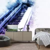 Fototapeta: Niebiesko-fioletowa akwarela pianina