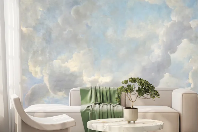 Fototapeta: Niebo z delikatnymi białymi chmurami