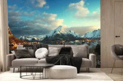 Fototapeta: Śnieg w reine village, lofoty, norwegia