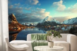 Fototapeta: Śnieg w reine village, lofoty, norwegia