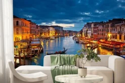 Fototapeta: Nocny widok na canal grande w wenecji