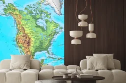 Fototapeta: North america physical continent map