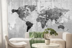 Fototapeta: Nowoczesna mapa świata na betonowym tle