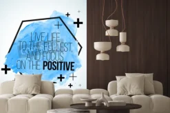 Fototapeta: Nowoczesne inspirujący cytat na tle akwarele - żyj pełnią życia,