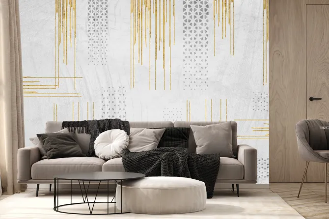 Fototapeta: Nowoczesne minimalistyczne złote linie