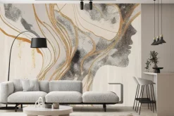 Fototapeta: Nowoczesny abstrakcyjny portret człowieka na tle z teksturą